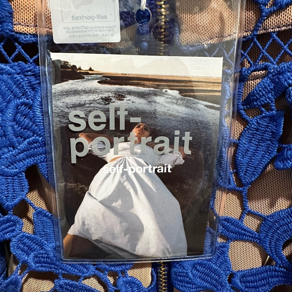 Self-Portrait Blue Lace Dress - Picture 4 of 6